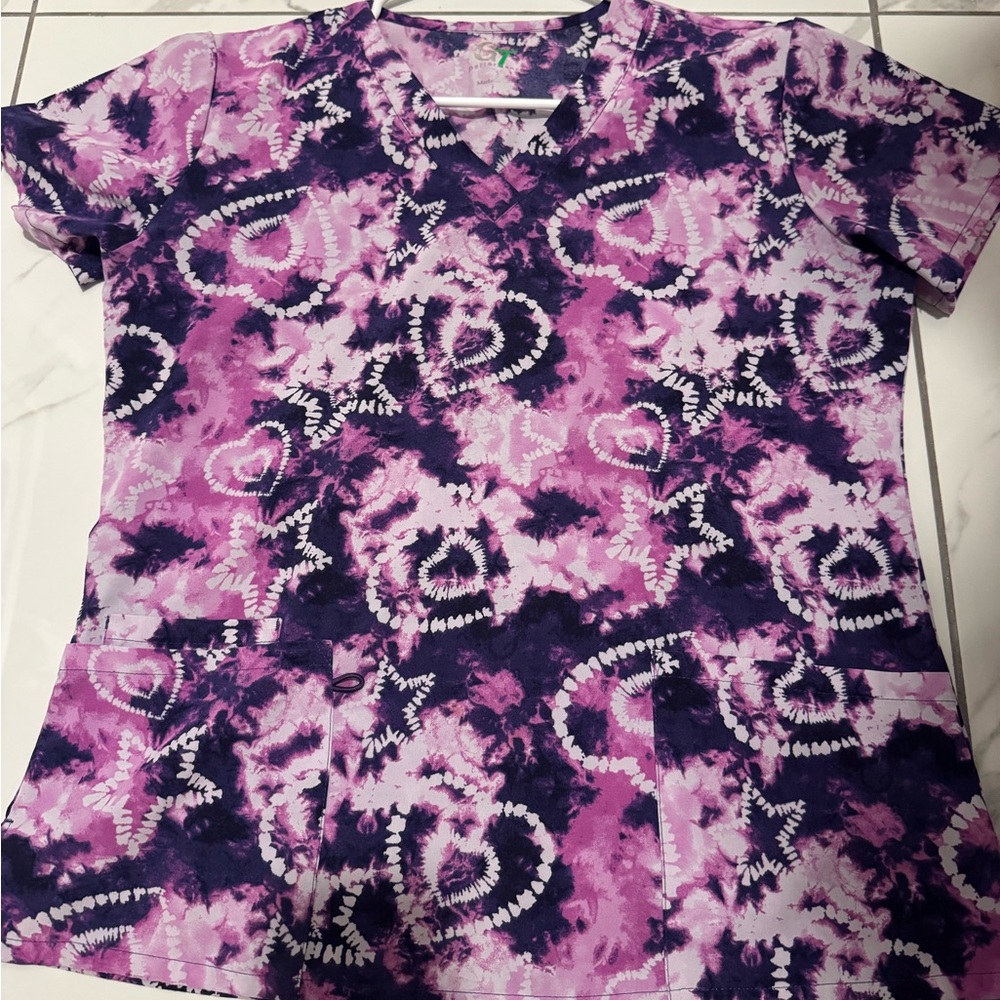 Women's Tie-Dye Scrub Top